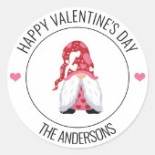 Sticker Rond Gnome Love Valentine's Day (Devant)