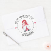 Sticker Rond Gnome Love Valentine's Day (Enveloppe)