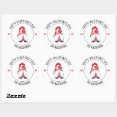 Sticker Rond Gnome Love Valentine's Day (Feuille)