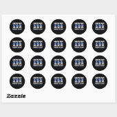 Sticker Rond Gnome One combat seul bleu foncé Colon Cancer Awar (Feuille)