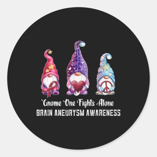 Sticker Rond Gnome One combat seul Cerveau Aneurysme Sensibilis (Devant)