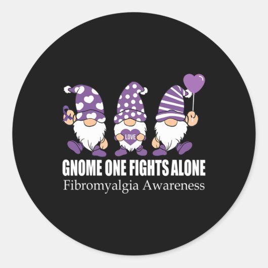 Sticker Rond Gnome One combat seul la guerre de sensibilisation (Devant)