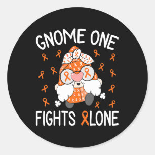 Sticker Rond Gnome One combat seul Leucémie Sensibilisation Gno