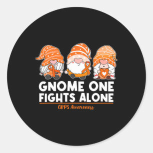 Sticker Rond Gnome One combat seul Orange Ribbon Crps lauréats