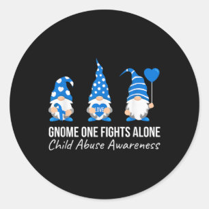 Sticker Rond Gnome One combat seul Sensibilisation à la maltrai