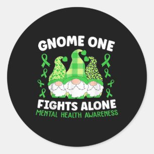 Sticker Rond Gnome One combat seul Sensibilisation à la santé m