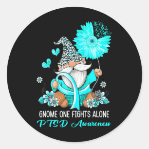 Sticker Rond Gnome One combat seul Turquoise Ribbon Warrier Pts