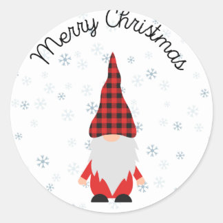 Sticker Rond Gnome Père Noël