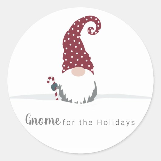 Sticker Rond Gnome pour les fêtes (Devant)