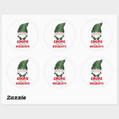 Sticker Rond Gnome Pour Les Vacances Drôle & Adorable Noël (Feuille)