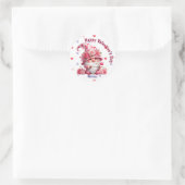 Sticker Rond Gnome rose Valentine Cupid (Sac)