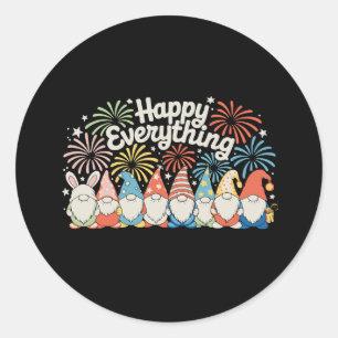 Sticker Rond Gnomes de tout ce qui est heureux toute l'année ch
