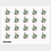 Sticker Rond Gnomes et cacao de Noël (Feuille)
