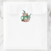 Sticker Rond Gnomes et cacao de Noël (Sac)