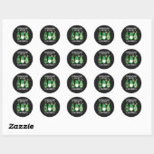 Sticker Rond Gnomes léopard de la Saint-Patrick chanceux Shamro (Feuille)