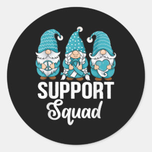 Sticker Rond Gnomes mignons Soutien Escadron Survivant Cancer d