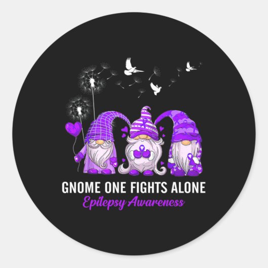Sticker Rond Gnomes One combat seul la sensibilisation à l'épil (Devant)