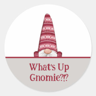 Sticker Rond Gnomie vacances de texte personnalisées