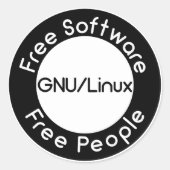 Sticker Rond GNU/Linux (Devant)