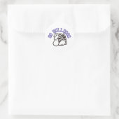 Sticker Rond Go Bulldogs (avec bordure) (Sac)
