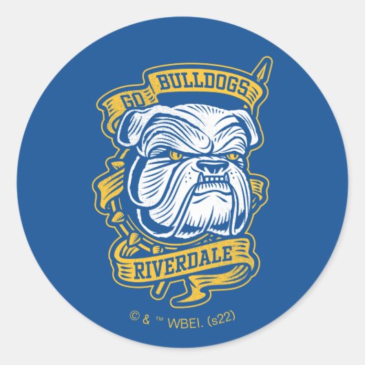 Sticker Rond Go Bulldogs - Riverdale Mascot Banner (Devant)