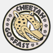 Sticker Rond Go Fast Cheetah (Devant)