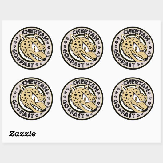 Sticker Rond Go Fast Cheetah (Feuille)