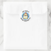 Sticker Rond Go For It Glue Can Do It Funny Glue Pun (Sac)