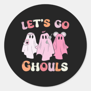 Sticker Rond Go Ghouls Halloween Ghost Costume de tenue Retro G