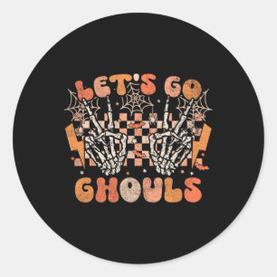 Sticker Rond Go Ghouls Halloween Skeleton Costume Retro G