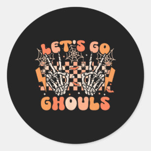 Sticker Rond Go Ghouls Halloween Skeleton Costume Retro G