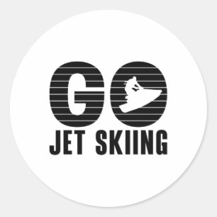 Sticker Rond Go Jet Ski Jet Ski Retro Jetski Jet Ski Rider