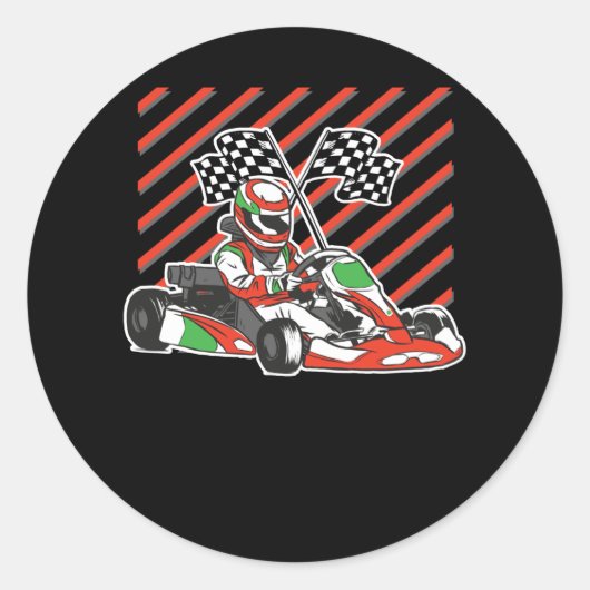 Sticker Rond Go Kart Race (Devant)