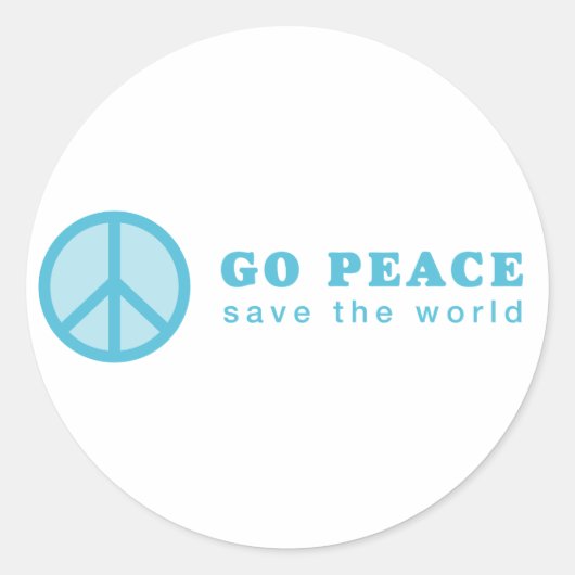 Sticker Rond Go Peace (Bleu) (Devant)