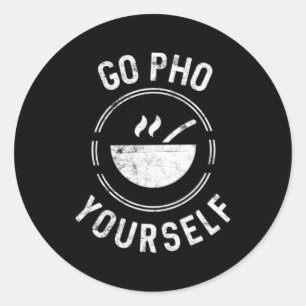 Sticker Rond Go Pho Yourself Pho Rice Bowl Cuisine vietnamienne
