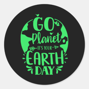 Sticker Rond Go Planet C'est votre Jour des terres Conservation
