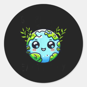 Sticker Rond Go Planet Son Jour des terres Enseignant Enfants F