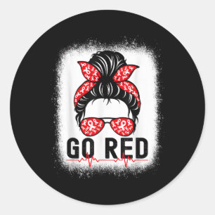 Sticker Rond Go Red For Women American Heart Disease Awareness