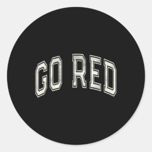 Sticker Rond Go Red Summer Camp Team Competition Couleur Event