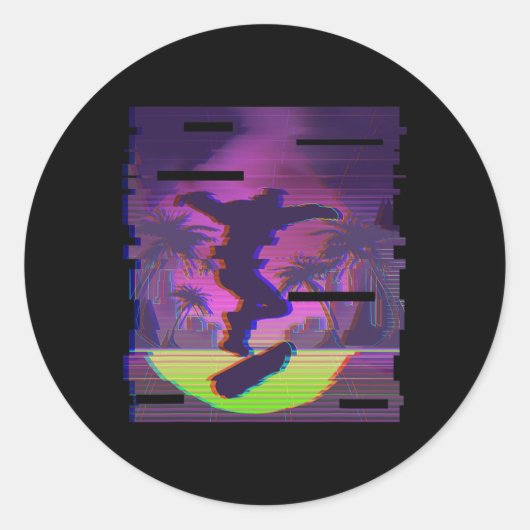 Sticker Rond Go Skateboarding And Do Cool Tricks  (Devant)