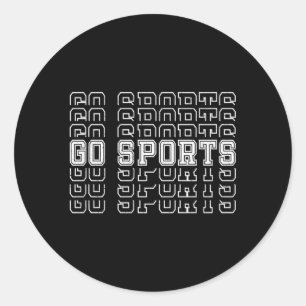 Sticker Rond Go Sports Go Sports Go Team Football