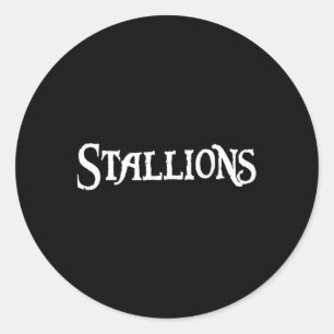 Sticker Rond Go Stallions Football Baseball Basketball Cheer Fa