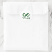 Sticker Rond Go Vegan Plante Nutrition Veganism (Sac)