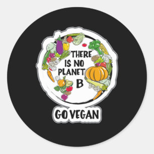 Sticker Rond Go Vegetarian Vegetarian Veggie Veganism Alimentat