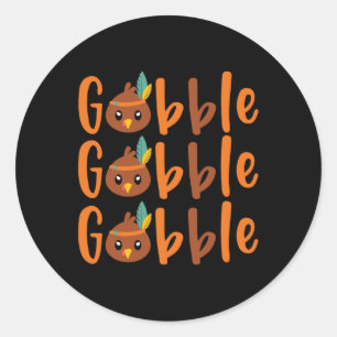 Sticker Rond GOBBLE GOBBLE automne automne automne automne