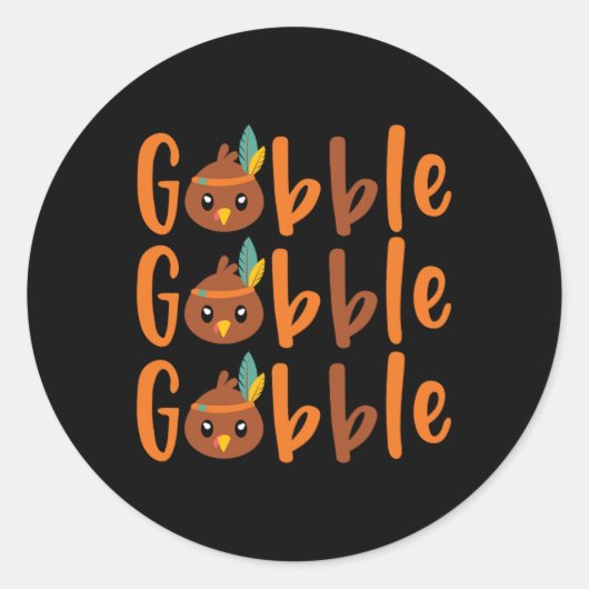 Sticker Rond GOBBLE GOBBLE automne automne automne automne (Devant)
