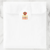 Sticker Rond gobble gobble gobble, drôle d'action de grâce avec (Sac)