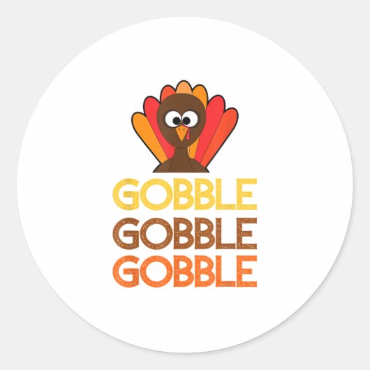 Sticker Rond gobble gobble gobble, drôle d'action de grâce avec (Devant)