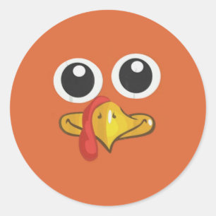 Sticker Rond Gobble Gobble mignon Turquie Thanksgiving