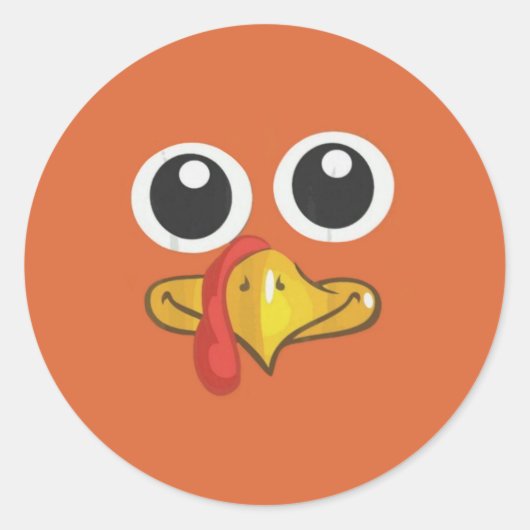 Sticker Rond Gobble Gobble mignon Turquie Thanksgiving (Devant)